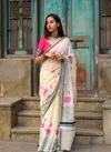 MG 558 Plain Linen Digital Printed Daily Wear Saree Exporters In India